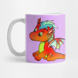 Cute cartoon punk baby dragon Mug